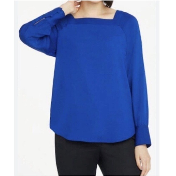 ANN TAYLOR FACTORY PLEATED SQUARE NECK BLOUSE sz XS NWT - Picture 1 of 6